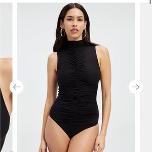 Ruched mock neck bodysuit